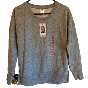 Active Life Comfy Sweatshirt Womens Size S Gray Rainbow Long Sleeve NWT